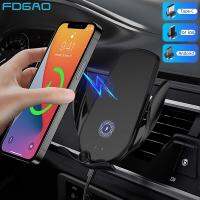 15W Wireless Car Charger for iPhone 13 12 11 XS XR X 8 Samsung S20 S21 Magnetic USB Infrared Sensor Automatic Phone Holder Mount Car Chargers