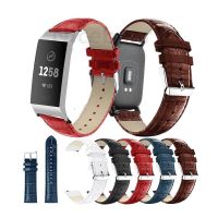 ❧ﺴ⊕ สำหรับ Fitbit Charge 4 สายรัดข้อมือหนังแท้สำหรับ Fitbit Charge 3 สมาร์ทวอท์ชสายทดแทน fitbit band