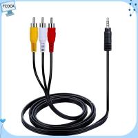 FCOCA 1M ดีวีดีทีวี ชายไปชาย วิทยากร แจ็ค 3.5 มม. ถึง 3 RCA สาย AUX สายอะแดปเตอร์ สาย AV