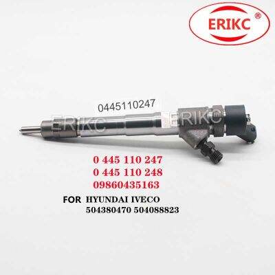 ERIKC 0445110247หัวฉีดน้ำมันเชื้อเพลิง0445110248 09860435163สำหรับ HYUNDAI IVECO 504380470 504088823สำหรับ Fiat DUCATO MASSIF DAILY