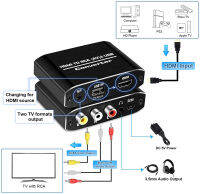 (ร้อน) Navceker HDMI เข้ากันได้กับ RCA Converter Avcvsb Lr กล่องวิดีโอ HD 1080P 1920*1080 60Hz HDMI2AV รองรับ NTSC PAL เอาต์พุต HDMIToAV