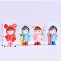 4 pc ร่มเสื้อกันฝนเด็กผู้หญิงตกแต่งรูป Pvc Craft ตกแต่งตุ๊กตา Miniature Fairy Garden เครื่องประดับจี้ DIY อุปกรณ์เสริม-ogfhdsd