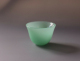 Chinese Natural jade Handmade Carved Pure Small Light green Bowl Cup