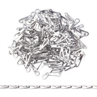 1Box 304 Stainless Steel Bar Link Chains Unwelded Stainless Steel Color 21x6x7mm about 6.56 Feet(2m)/strand