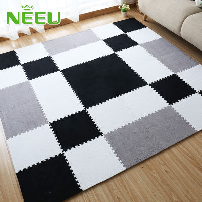 Matt Mats Soft EVA Foam Short Fur Puzzle baby play mat 9pcs Interlock Floor Mat Exercise Mat Living Room Tatami 30X30X1cm Edges