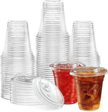 200 PACK] 20 oz Cups, Iced Coffee Go Cups and Sip Through Lids, Cold  Smoothie, Plastic Cups with Sip Through Lids, Clear Plastic Disposable  Pet Cups