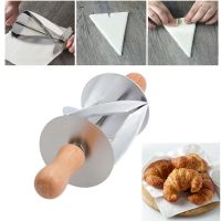 Stainless Steel Rolling Pin Dough Cutter Pastry Baking Croissant Bread Knife Kitchen Christmas Party Decorating Tools