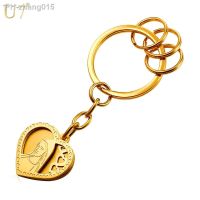 U7 Key Rings For Men/Women Gold Color Stainless Steel Catholic Virgin Mary Love Heart Pendant Ladies Key Chains With Box K015