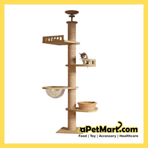 Auskie PlayTree FloortoCeiling Cat Tree Scratch Pole Cat Pillar Condo