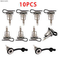 Shockley อะแดปเตอร์ตัวยึดแผงแจ็คตัวเมียทรงกระบอก DC แบบเกลียวขั้วต่อ5.5Mm X 2.1Mm ซ็อกเก็ตส่วนสวมติดตั้งแผงเต้ารับไฟ DC พร้อมปลั๊กกันฝุ่น