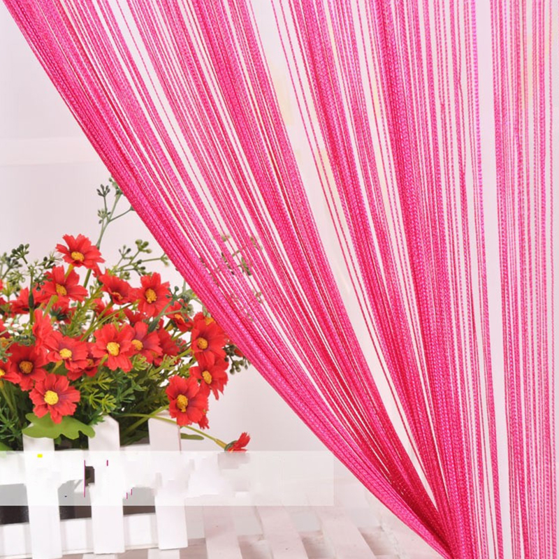 Pzcf 100 * 200Cm Hiasan Pintu Hiasan Tetingkap Buta Tassel Garis Gantung Tirai Stripe Tirai Tirai Poliester Pembahagi Bilik Warna Pepejal panel Putih