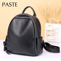 100 Genuine Leather Women Backpack Black Daily Casual Travel Bag for Lady Small Beach Knapsack High Quality Students Schoolbag