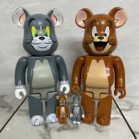 Bearbrick400% หมีรุนแรงบล็อกหมีทอมเจอร์รี่แมวเมาส์เน็ตเทรนด์ตุ๊กตาสีแดงของขวัญ