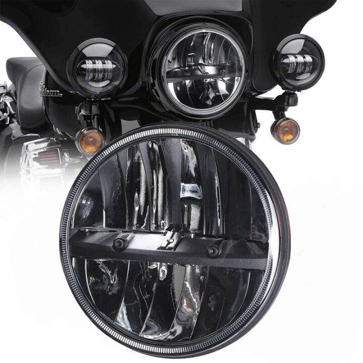 Motorcycle 7Inch LED Headlight HiLO Beam For Royal Enfield Touring