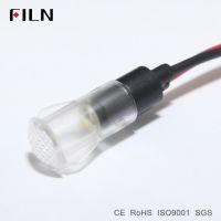 FL1P-8QW-2 8mm diameter plastic amber white red green plastic 120v 220v 12v led pilot light with 20cm cable