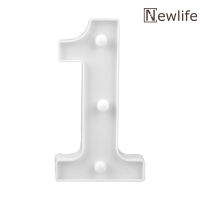 3D White Number LED Light Marquee Sign Indoor Wall Hanging Night Lamp Decor