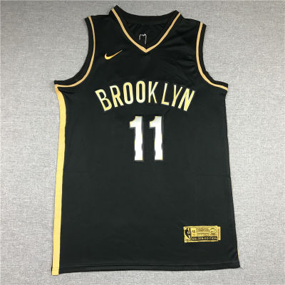 Ready Stock High Quality Mens 11 Kyriee Irvingg Brooklyn Nets Basketball Swingman Jersey -Black Gold