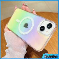 เคสโทรศัพท์โปร่งใสสีสันหรูหราสำหรับ iPhone 14 13 12 11 Pro Max X XS Max 8 Plus 14 Plus 12 13 Pro MagSafe เคส PC แบบแข็งสำหรับ iPhone 14 Pro Max