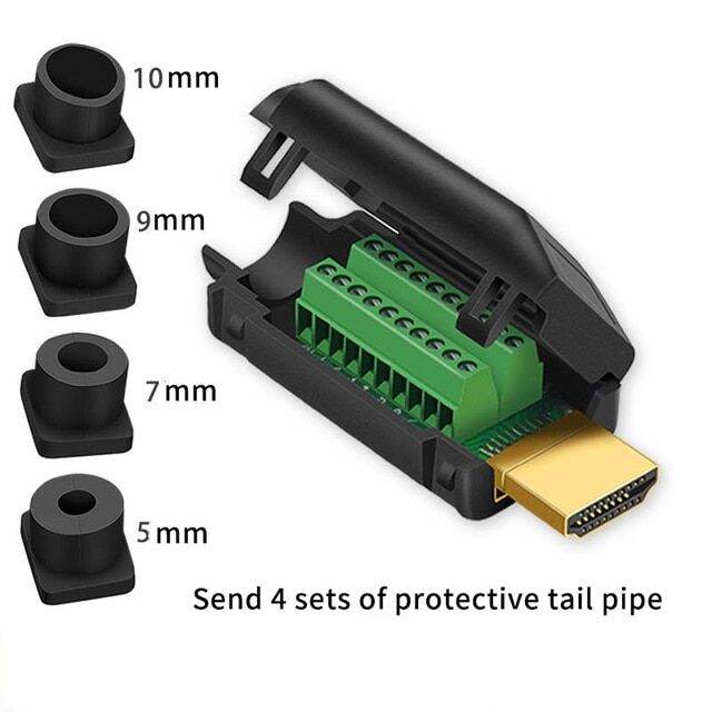 Hdmi 2.0 Solderless Head Hd Cable Connector 4k Hd Cable Repair Diy Male To Send 4 Sets Of