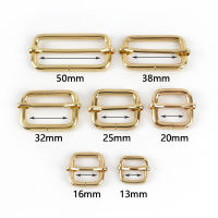 Meetee 20pcs 13-50mm Metal Pull Core Buckle Webbing Adjustment Buckles Tri-glides Slides Roller Pin Clasp Bag Strap Slider Hook