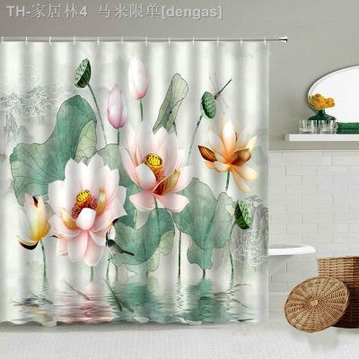 【CW】✚┅  Printing Shower Curtain Chinese Watercolor Bathtub Polyester With