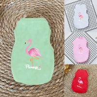 ZZOOI Flamingo Print Funny Dog Shirt Sleeveless Cat T-shirt Puppy Dog Accessory Comfortable Summer Clothes Pet Vest Dog Clothes 2020