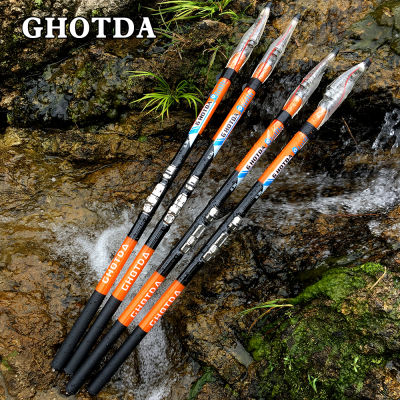 GHOTDA Full Carbon Fiber Rock Fishing Rod escopic feeder pole Spinning Carp Rod 2.7M 3.6M 4.5M 5.4M 6.3M