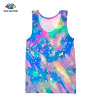 SONSPEE 3D Printing Colorful Psychedelic Graffiti Summer Beach Sea Men 39;s Tank Tops Casual Fitness Bodybuilding Gym Muscle Vest