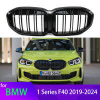 2Pcs รถสไตล์ Gloss สีดำด้านหน้าไต Double Slat Grill Grille สำหรับ BMW 1 Series F40 2019 2020- 2022 Hatchback รถอุปกรณ์เสริม