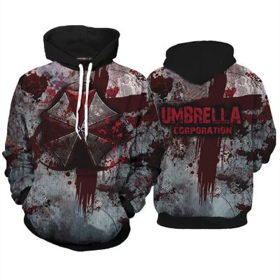 yii8yic R-resident Evil U-Umbrella Corporation เสื้อกันหนาวลําลอง มีฮู้ด พิมพ์ลาย สําหรับผู้ชาย