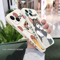 เคสพอยท์แคทเมาส์ IPhone 15 14 13 12 11 Plus Pro Max Mini ซิลิโคนเหลวรูปแบบด้านข้าง