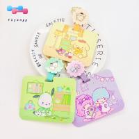 FUYONG คาวาอิ พวงกุญแจน่ารักๆ สำหรับผู้หญิง Cinnamoroll ซองใส่บัตรเครดิต ที่ใส่บัตรพร้อมสายคล้อง ที่ใส่บัตรรถเมล์ แมวคิตตี้แมว เคสใส่บัตรลายการ์ตูน ฝาปิดที่เก็บบัตร ที่ใส่บัตร Kuromi เมโลดี้