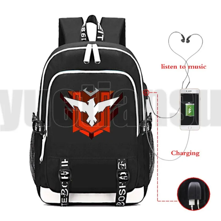 Free Fire Garena USB Backpack Men Teenager School Bag Women Shooting