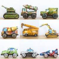 3D Car Balloons Three-dimensional Tank Engineering Vehicle Excavator Car Assembly Birthday Baby Shower Toy Party Decoration Plumbing Valves