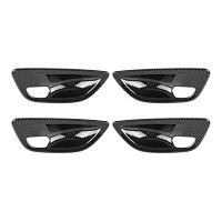 brand new 4Pcs Carbon Fiber Interior Door Handle Bowl Cover Trim For BMW 5 Series F10 2011 2016