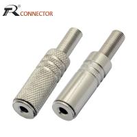 4pcs Reticulate Jack 3.5mm 3Poles Stereo Female Connector Metal 3.5mm Jack Inline Socket Solder Wire Connectors