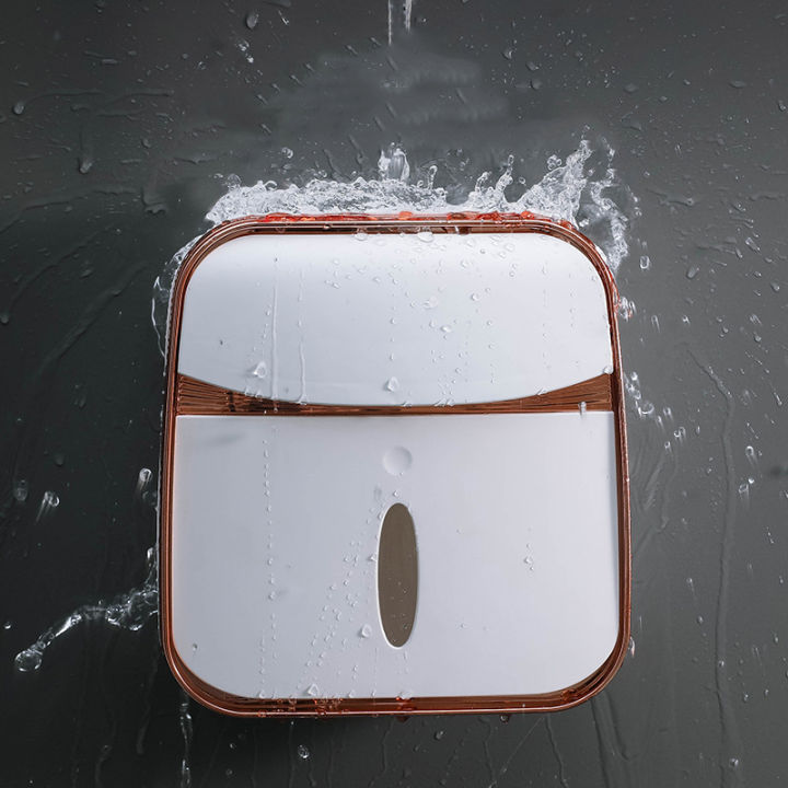 ติดผนังสร้างสรรค์กล่องกระดาษชำระกันน้ำถาดม้วนหลอดกระดาษชำระกล่องเก็บถาดกล่องชั้นวางอุปกรณ์ห้องน้ำ