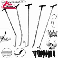 24Pcs Paintless Dent Repair Tool Pull Rod Car Crowbar Stainless Steel Hail Wound Healing With Replaceable Head Chain S Hook Ring