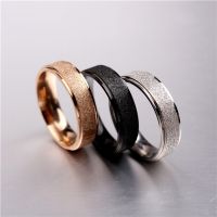 316L Stainless Steel Rings For Women GoldSilver Color Scrub Engagement Wedding Ring Jewelry