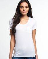 SUPERDRY ESSENTIALS DRAPEY POCKET T-SHIRT - เสื้อยืดสำหรับผู้หญิง