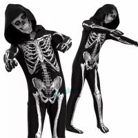 Zombie Costume Kids Halloween Zombie Mask Costume Cosplay Scary Skeleton Skull Costume Jumpsuit Suit Sets Carnival Party Clothes
