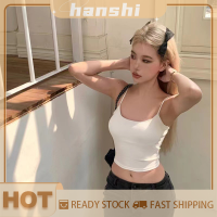 hanshi [2023 new HOT FASHION] lazlook เสื้อชั้นในสตรีเปลือยหลังเซ็กซี่ฤดูร้อนเสื้อกล้ามแขนกุดสีพื้นทรงสลิม Y2K