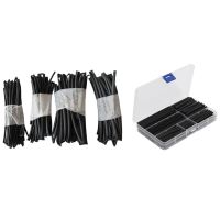 150Pcs Wire Black Case Set Heat Shrink Tubing Wrap Tube Assorted Sleeves With Heat Shrink Tubing 3-4-5-6MM 4 X 1 Cable Management