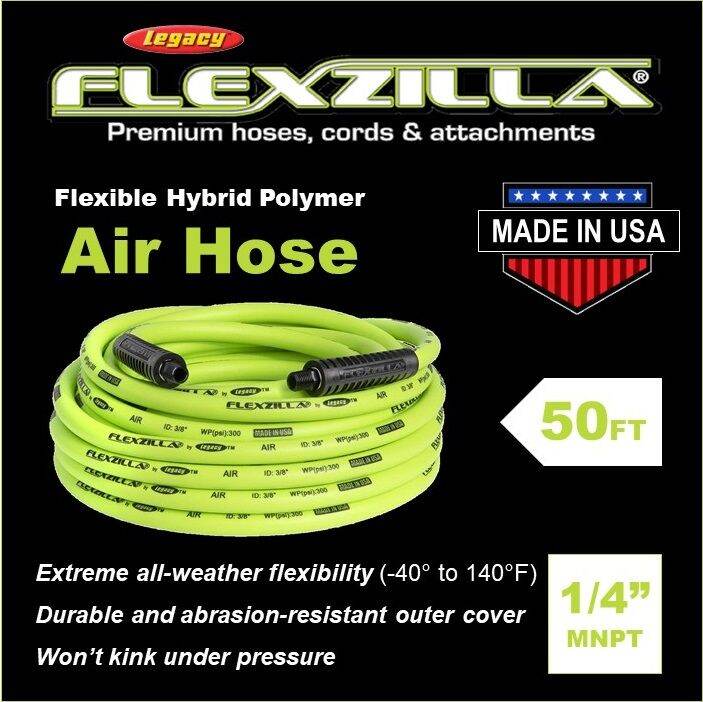 Legacy Flexzilla Air Hose 50 feet Flexible Hybrid Polymer Air Hose