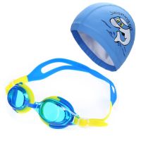 Children Kids Waterproof Swim Goggles Glasses Eyewear with Box Swimming Pool Water Sports Cartoon Dolphin PU Fabric Caps Hat New Goggles