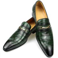 Successful Mens Loafers Business Dress Shoes Wedding Banquet Suit Italy Designer Leather Shoes Leather Pointed Toe