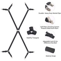 ปรับ Crisscross Fastener ที่นอนปกคลิปเตียงแผ่นติดตั้งสายรัด Suspenders G Rippers สิ่งทอที่บ้านจัดระเบียบแกดเจ็ต