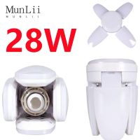 โคมไฟไฟ LED พับได้28W AC220V จับเวลาใบพัดหลอดไฟ Led E27สำหรับคุณภาพสูงไฟเพดานบ้าน