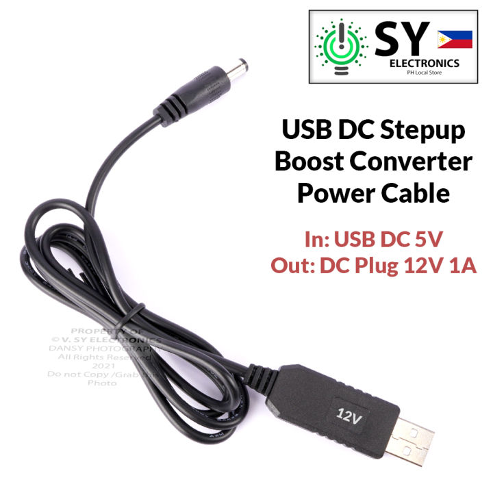 USB DC 5V To Male DC Plug 12V DC 1A Stepup Boost Power Supply Converter ...