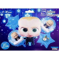 5 in 1 Boss Baby Foil Balloon Set Baby Boss Theme Party Decoration Boy Christening Ivypartyneeds